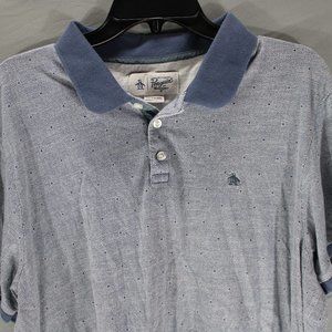 Penguin Diamon Cotton Polo Golf Shirt Blue Gray Size XXL